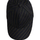 Black Gold Pinstriped Cotton Baseball Cap Hat