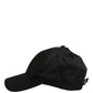 Men Black Cotton Baseball Cap 6 Panels Hat