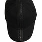 Men Black Cotton Baseball Cap 6 Panels Hat