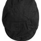 Men Black Cotton Flat Cloth Newsboy Cap Hat