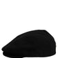Men Black Wool Blend Flat Cloth Newsboy Cap Hat