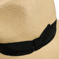 Men Beige Paper Straw Fedora Panama Capello Hat