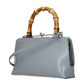 Gray Leather Handbag