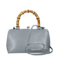 Gray Leather Handbag