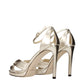 Gold Leather Platform Sandals