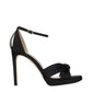 Black Satin Platform Sandals