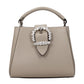 Gray Leather Handbag