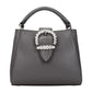 Gray Leather Handbag