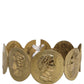 Gold Tone Brass Coin Metal Waist Cintura Belt