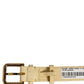 Beige Embossed Leather Gold Buckle Belt Strap Bracelet