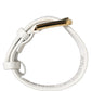 White Embossed Leather Gold Buckle Belt Strap Bracelet