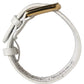 White Embossed Leather Gold Buckle Belt Strap Bracelet