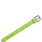 Green Textured Leather Gold Buckle Belt Strap Bracelet