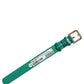 Green Embossed Leather Gold Buckle Belt Strap Bracelet