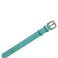 Blue Embossed Leather Gold Buckle Belt Strap Bracelet