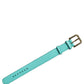 Blue Textured Leather Gold Buckle Belt Strap Bracelet