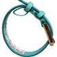 Blue Textured Leather Gold Buckle Belt Strap Bracelet