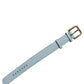 Blue Embossed Leather Gold Buckle Belt Strap Bracelet