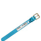 Blue Embossed Leather Gold Buckle Belt Strap Bracelet