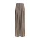Beige Wool Casual Pants