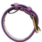 Purple Textured Leather Gold Buckle Belt Strap Bracelet