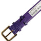 Violet Textured Leather Gold Buckle Belt Strap Bracelet