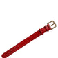 Red Embossed Leather Gold Buckle Belt Strap Bracelet