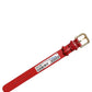 Red Embossed Leather Gold Buckle Belt Strap Bracelet