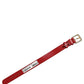 Red Calfskin Leather Gold Buckle Belt Strap Bracelet