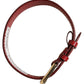 Red Calfskin Leather Gold Buckle Belt Strap Bracelet