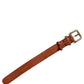 Brown Textured Leather Gold Buckle Belt Strap Bracelet