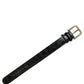 Black Textured Leather Gold Buckle Belt Strap Bracelet