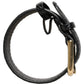 Black Textured Leather Gold Buckle Belt Strap Bracelet