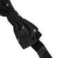 Men Black DG Polka Dot Adjustable Neck Papillon Bow Tie