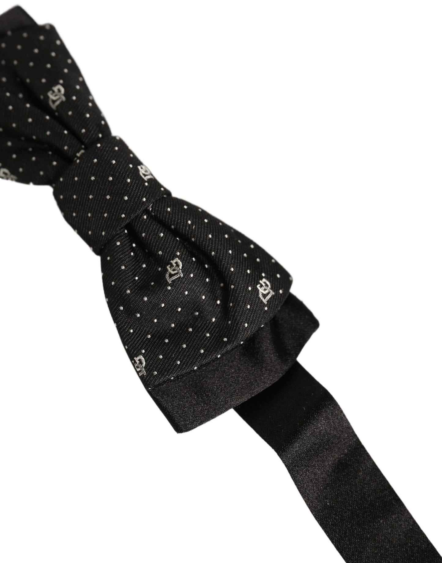 Men Black DG Polka Dot Adjustable Neck Papillon Bow Tie