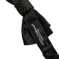 Men Black DG Polka Dot Adjustable Neck Papillon Bow Tie