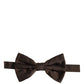 Men Brown 100% Silk Adjustable Neck Papillon Bow Tie