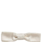 Men White 100% Silk Adjustable Neck Papillon Bow Tie