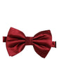 Men Red 100% Silk Adjustable Neck Papillon Bow Tie
