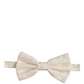 Men White 100% Silk Adjustable Neck Papillon Bow Tie