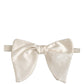 Men White 100% Silk Adjustable Neck Papillon Bow Tie