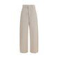Beige Cotton Straight-Leg Jeans