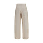 Beige Cotton Straight-Leg Jeans