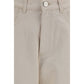 Beige Cotton Straight-Leg Jeans