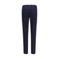 Blue Elastane Casual Pants