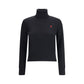 Black Merino Wool Turtleneck