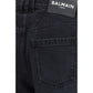 Black Cotton Straight-Leg Jeans