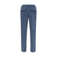 Blue Cotton Casual Pants