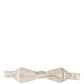 Men White 100% Silk Adjustable Neck Papillon Bow Tie