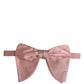 Men Pink 100% Silk Adjustable Neck Papillon Bow Tie
